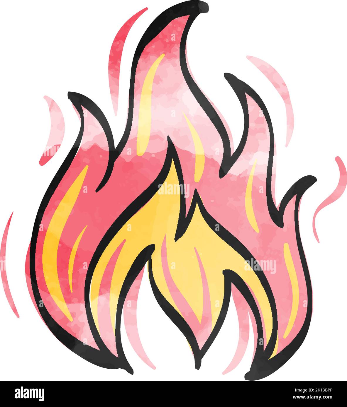 Fire icon in watercolor style Stock Vector Image & Art Alamy