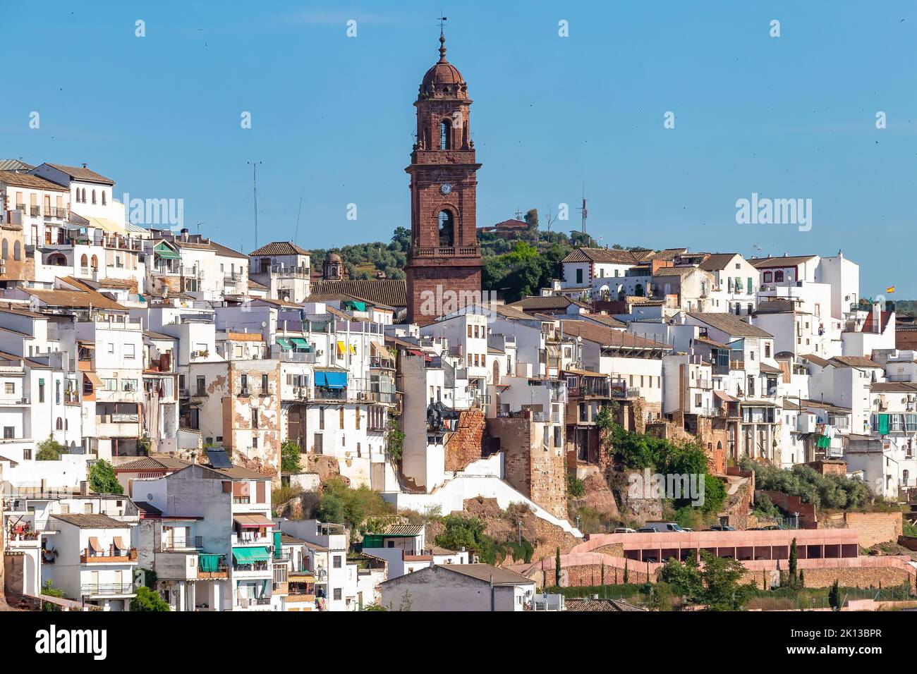 View of Montoro village, a city and municipality in the Cordoba Province of southern Spain, in the north-central part of the autonomous community of A Stock Photo