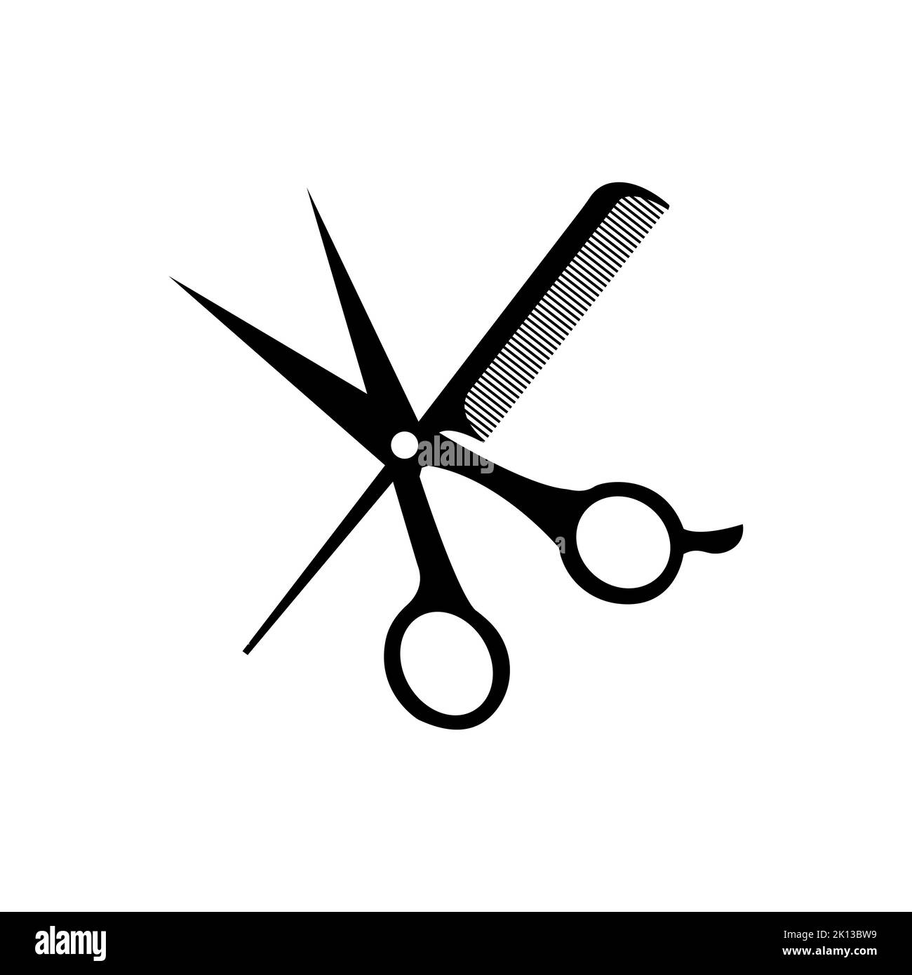 Hair salon with scissors and comb - icon Stock Vector Image & Art - Alamy
