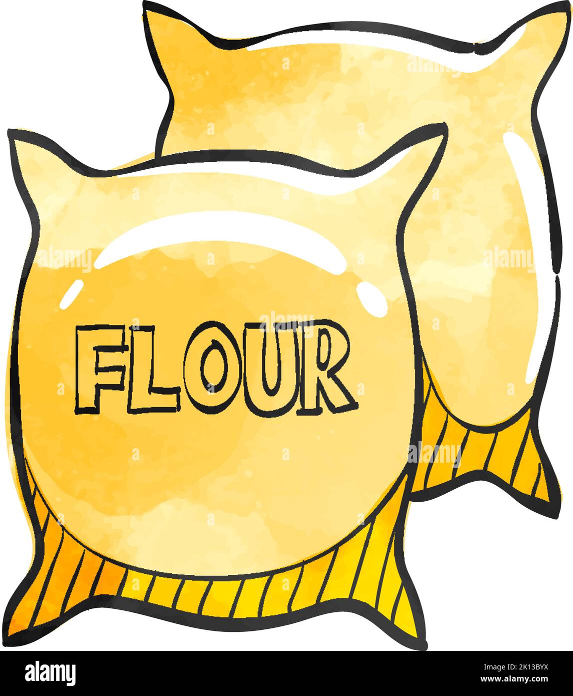 Flour sack icon in watercolor style Stock Vector Image & Art Alamy