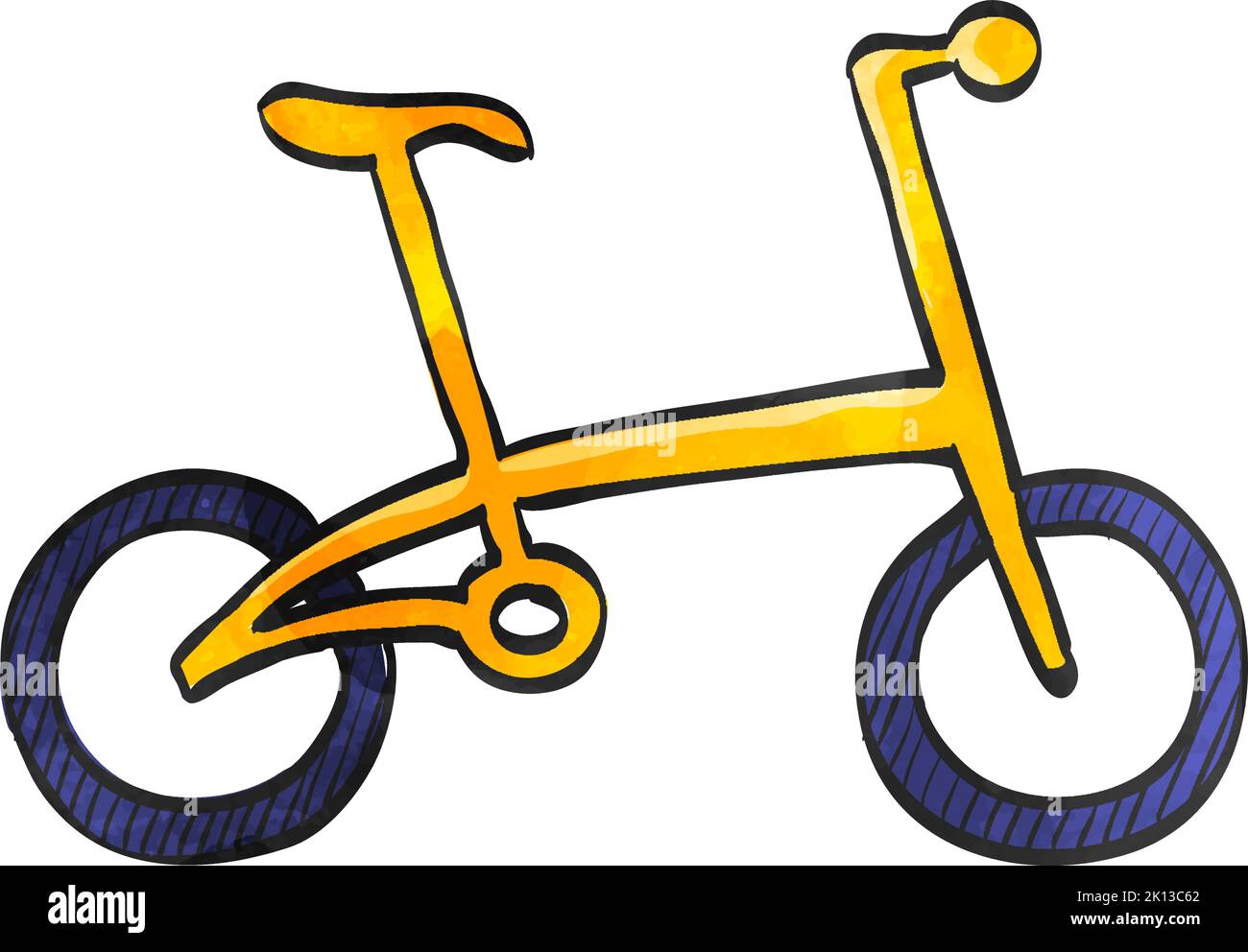 Bicycle icon in watercolor style. Stock Vector