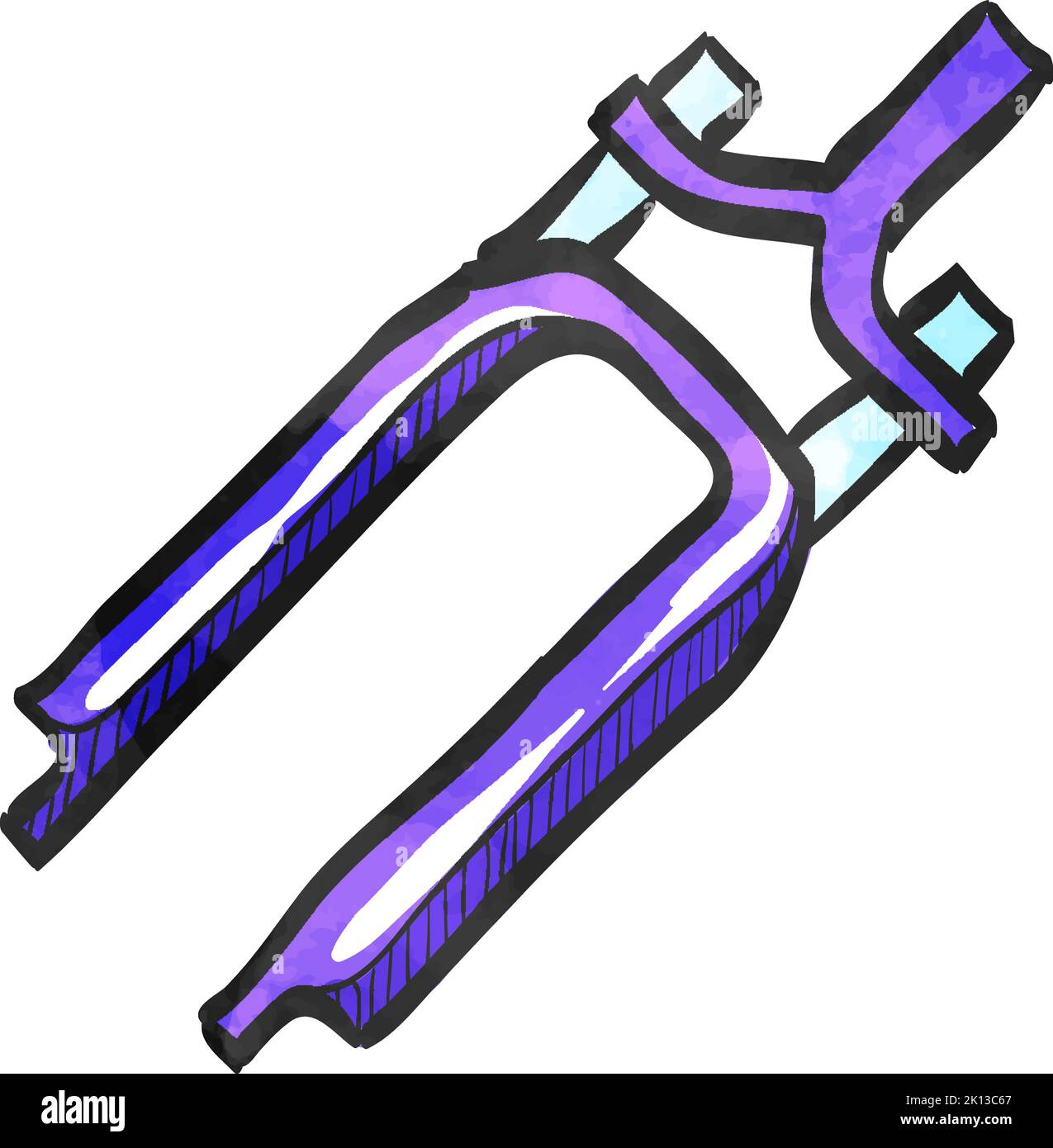 Bicycle suspension fork icon in watercolor style Stock Vector Image
