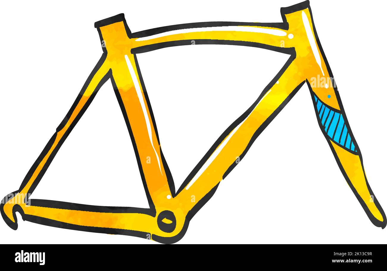 Bicycle frame icon in watercolor style. Stock Vector