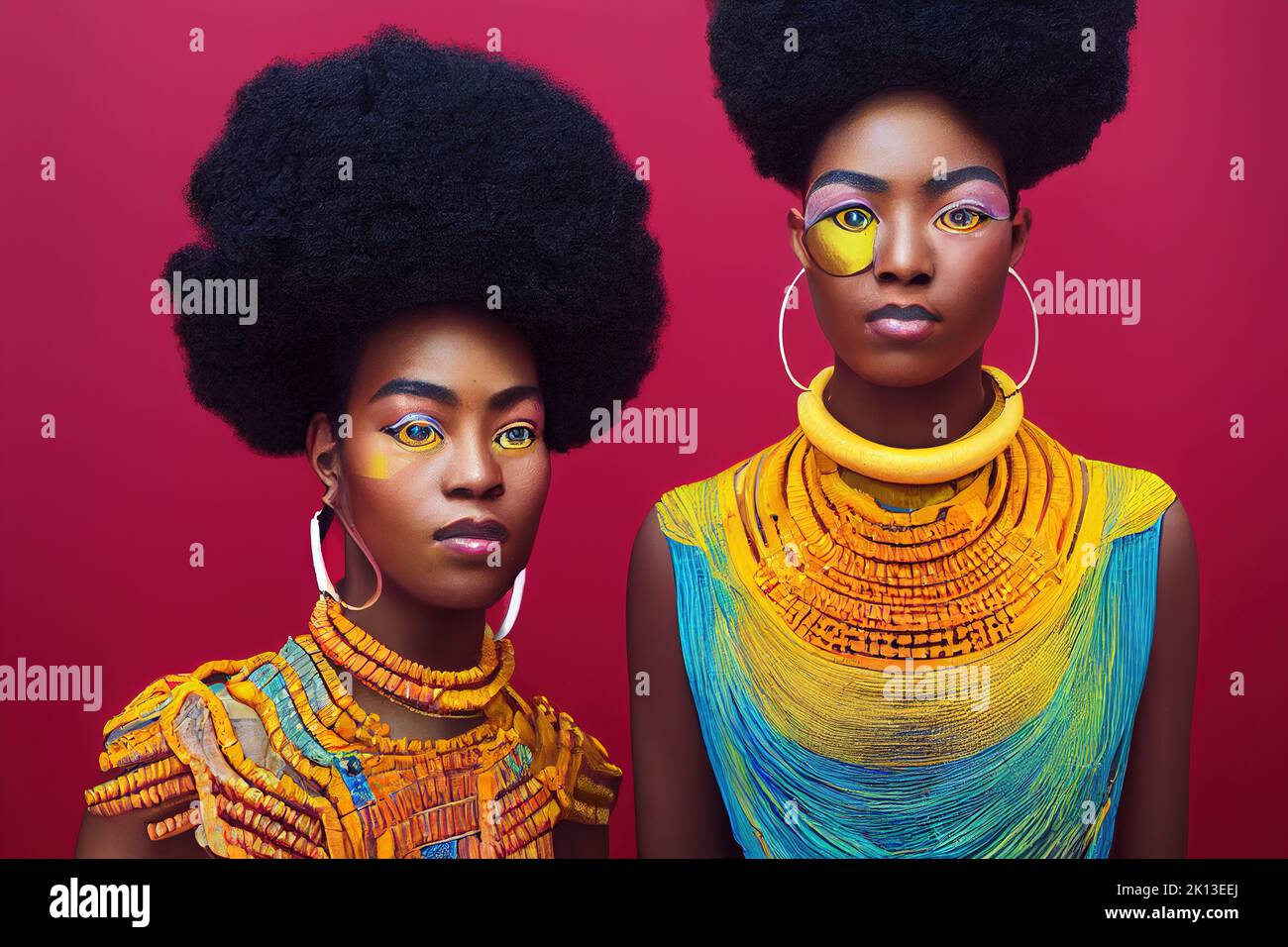 Two beautiful African women posing for the camera Stock Photo - Alamy