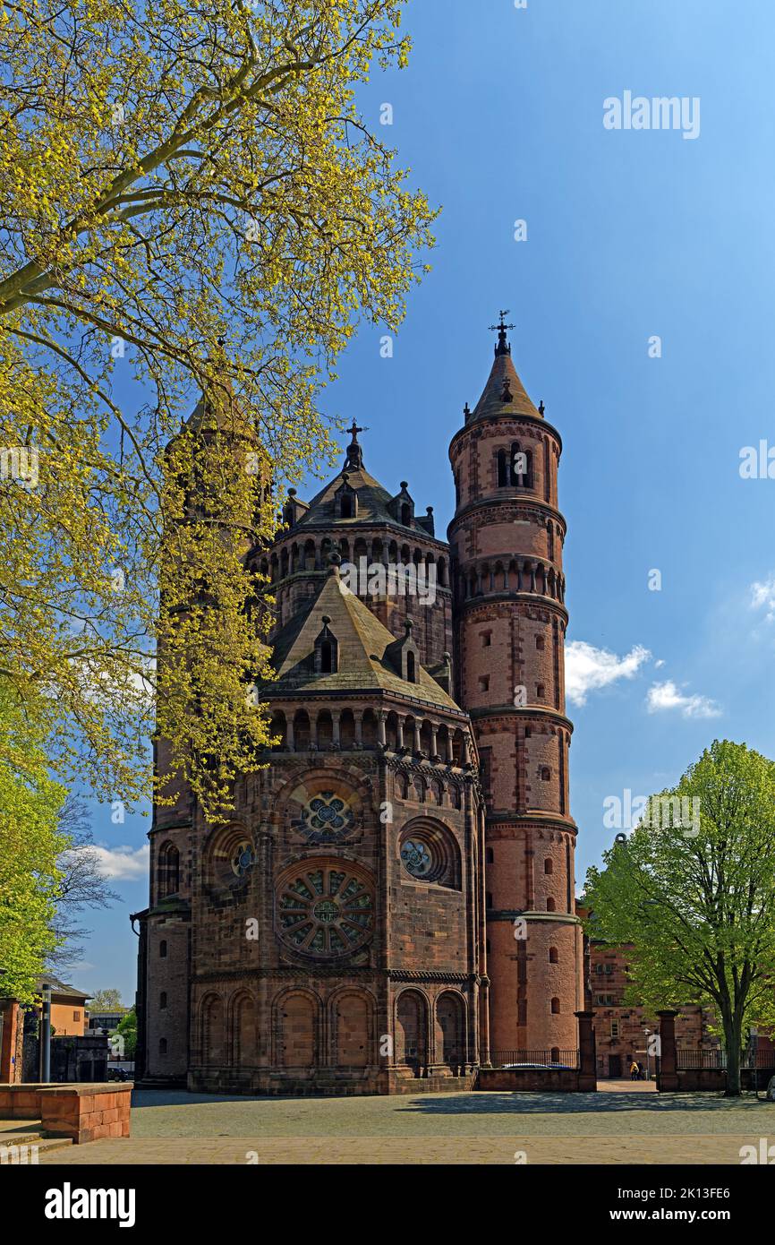 Dom Sankt Peter, erbaut 12. Jahrhundert *** Local Caption ***  Europe, Germany, Rhineland-Palatinate, Worms, Platz der Partnerschaft, SchUM-City, Dom Stock Photo