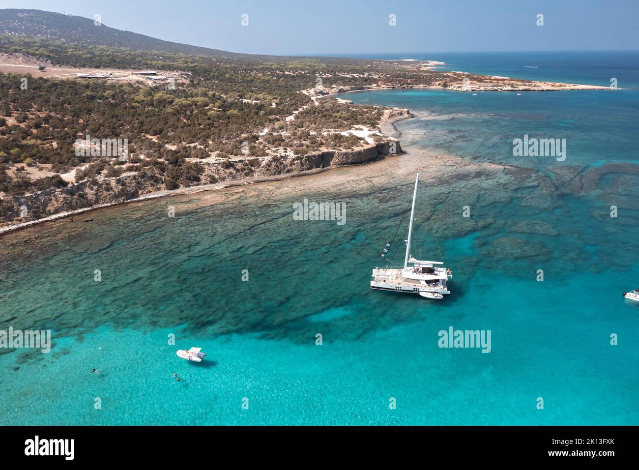 View of Blue lagoon at Cape Greko. Cyprus Stock Photo