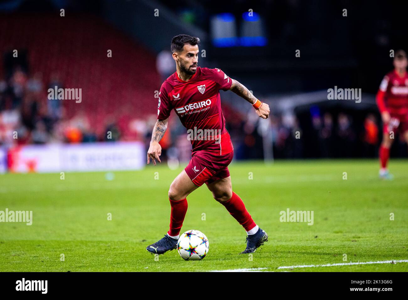 Copenhagen, Denmark. 14th Sep, 2022. Suso (7) of Sevilla FC seen during the UEFA Champions League match between FC Copenhagen and Sevilla FC at Parken in Copenhagen. (Photo Credit: Gonzales Photo/Alamy Live News Stock Photo