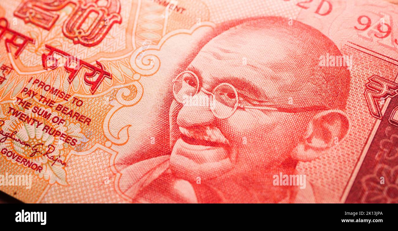 Close up of Indian Currency Note Stock Photo - Alamy