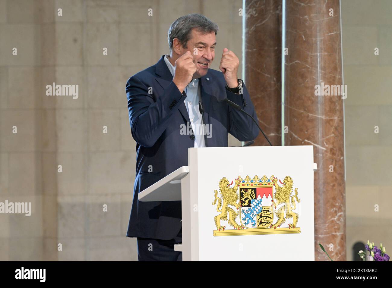 Munich, Germany. 15th Sep, 2022. Bavarian Prime Minister Markus Söder ...