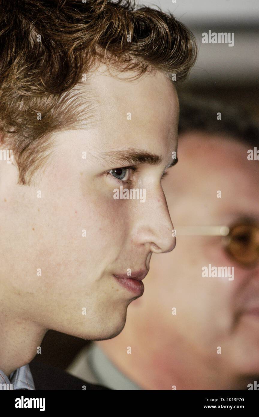 Prince William on his first ever official Royal Visit as a senior royal at NASH housing project in Newport, South Wales. June 18 2003. Photograph: ROB WATKINS/ALAMY Stock Photo