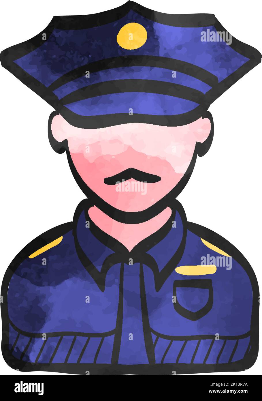 Police avatar icon in watercolor style Stock Vector Image & Art - Alamy