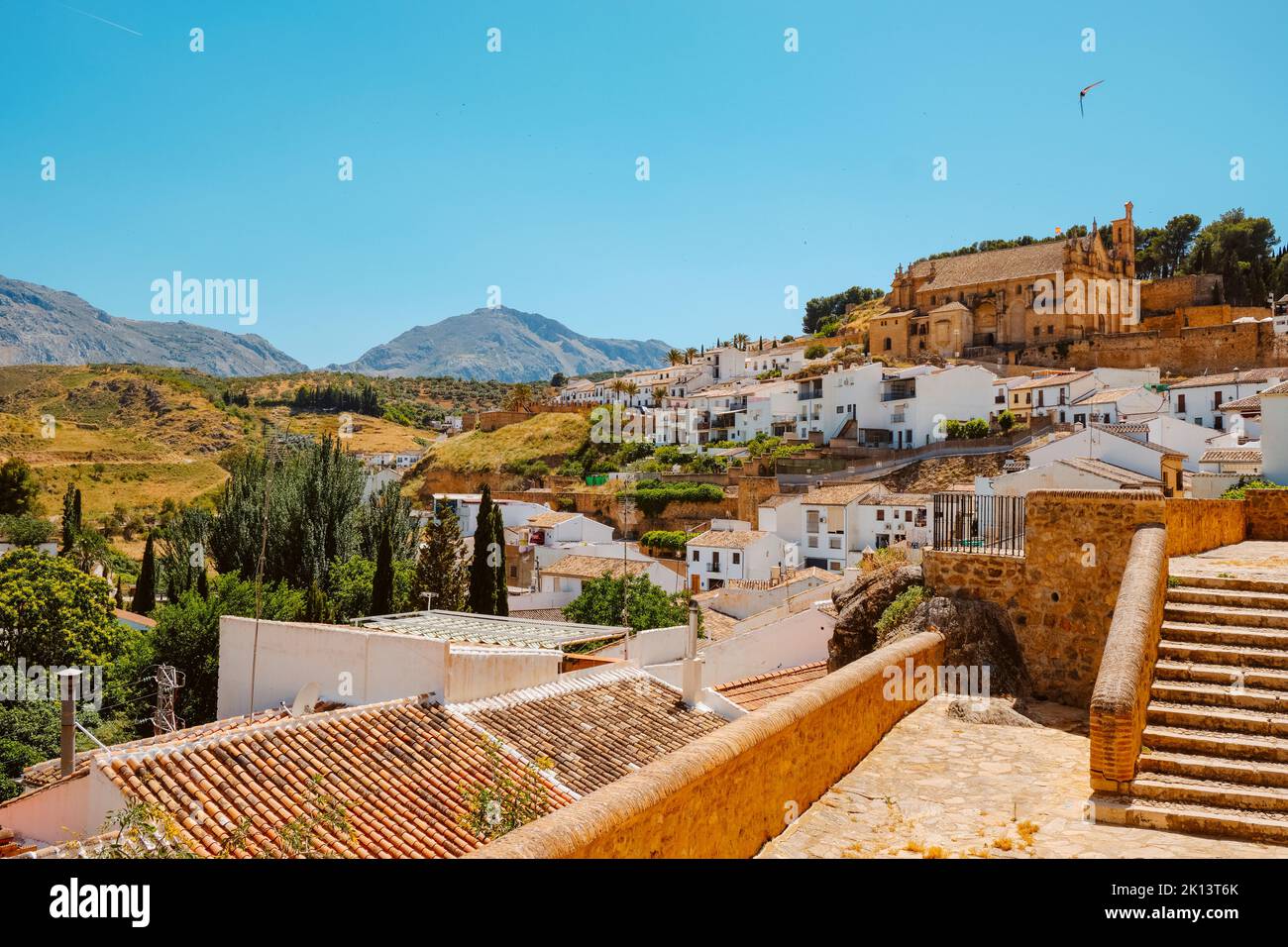 a view of the hillside in Antequera, in the province of Malaga, Spain