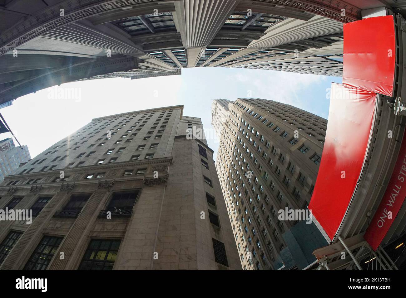 wall street building new york city manhattan financial district Stock