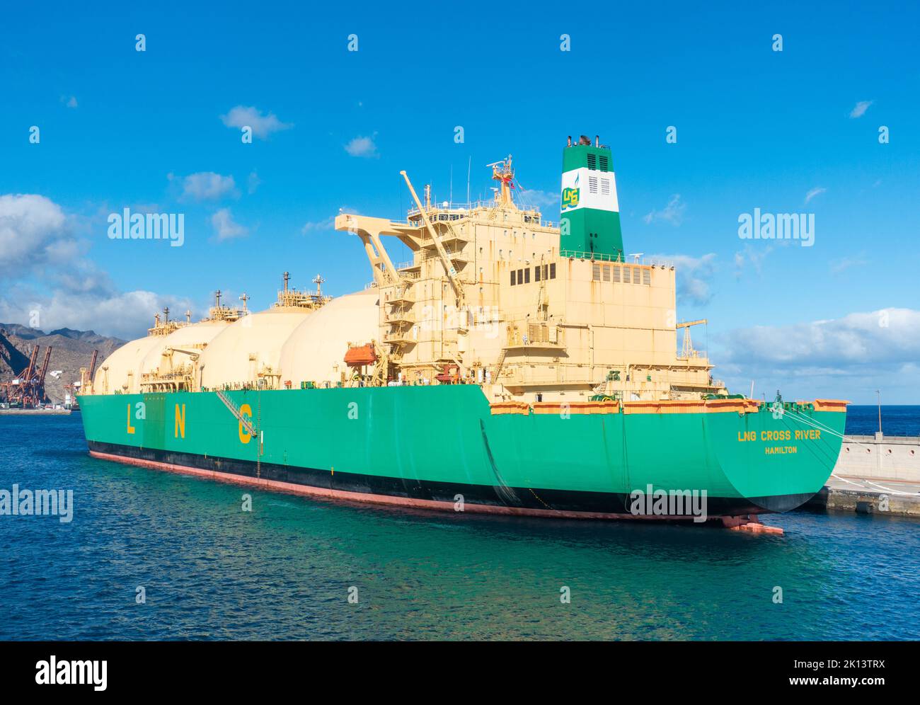 Ship carrying Liquefied natural gas. Stock Photo