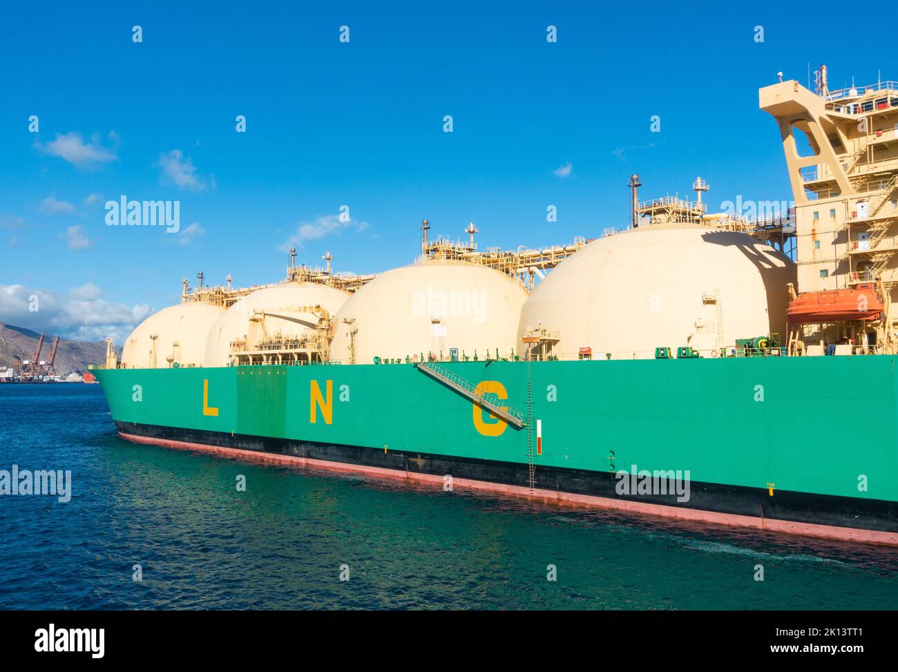 Ship carrying Liquefied natural gas. Stock Photo