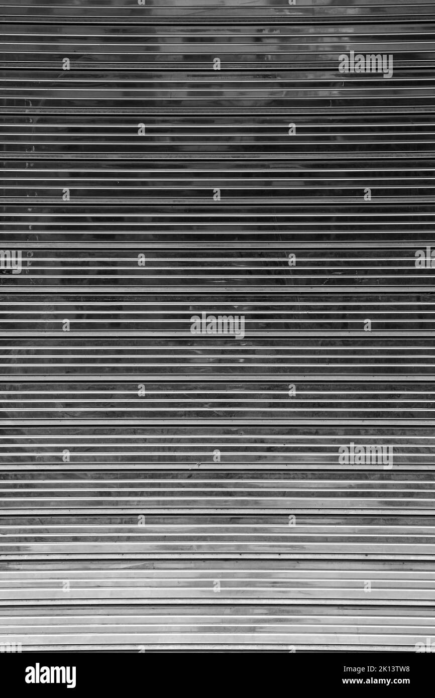 Closed trade metal shutter background and texture in spain Stock Photo