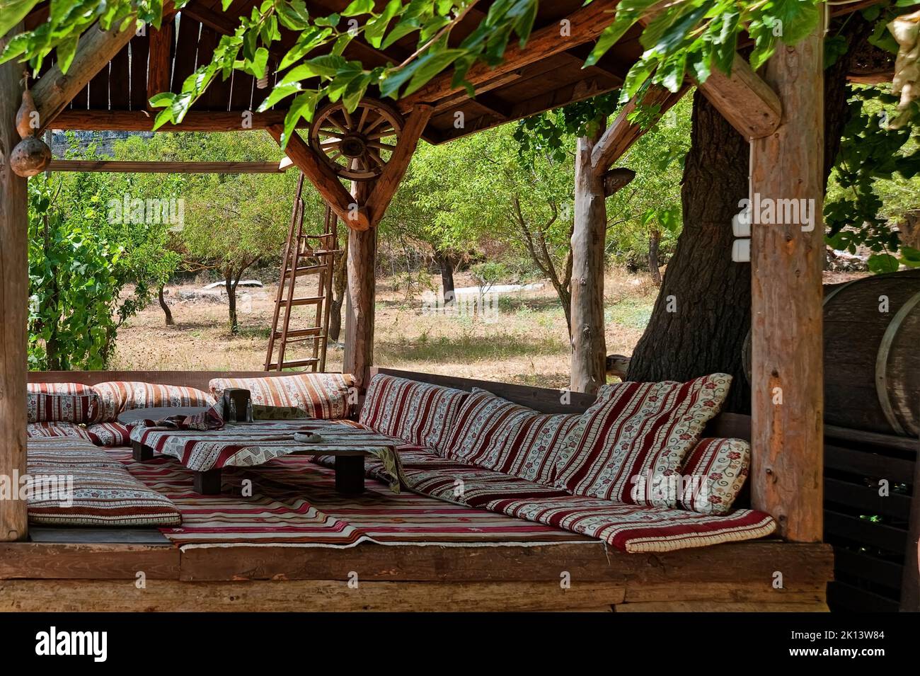 Turkish outdoor dastarkhan, meal setting Stock Photo Alamy