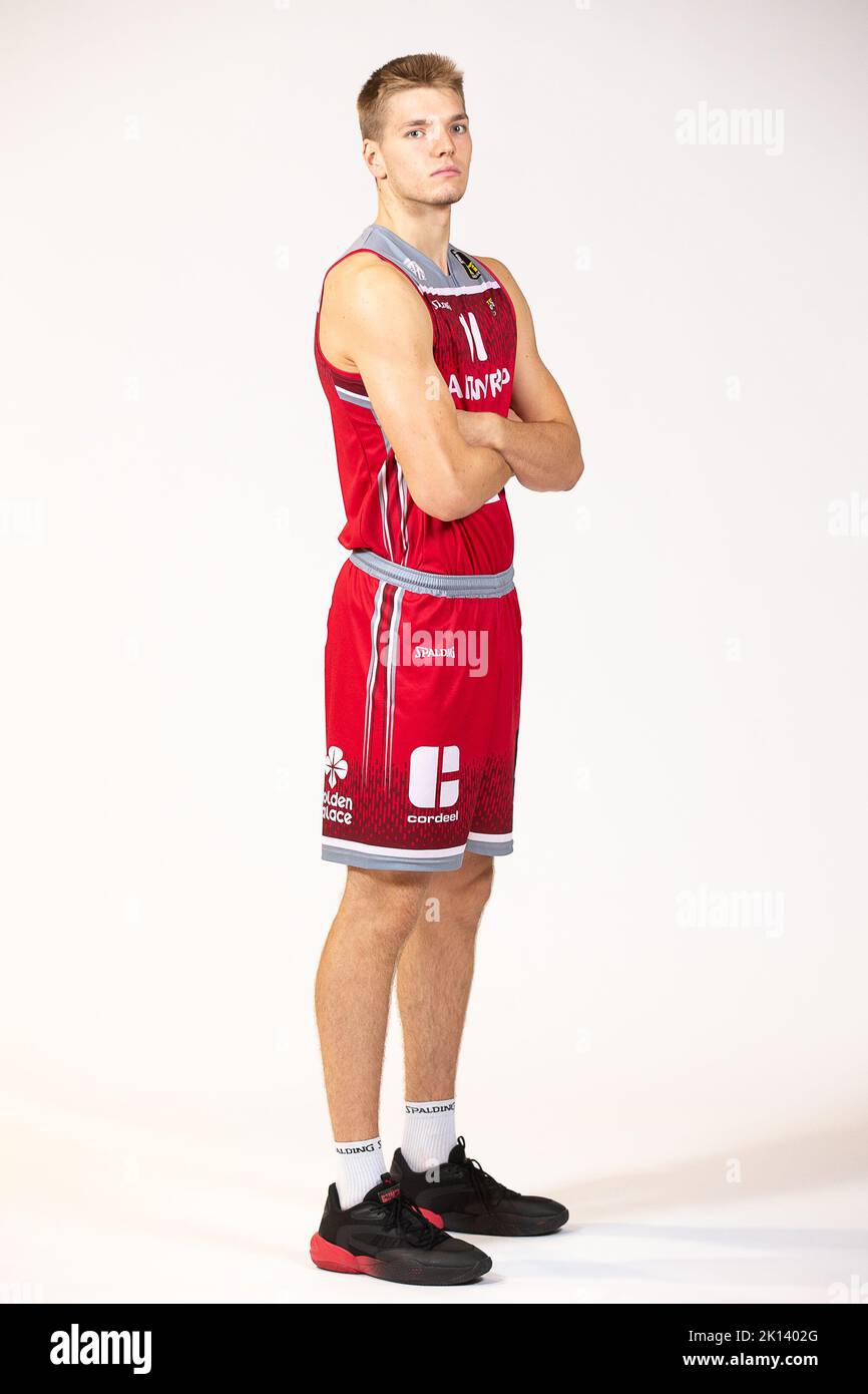 Antwerp's Thijs De Ridder poses at a photoshoot of Belgian Basketball team Antwerp