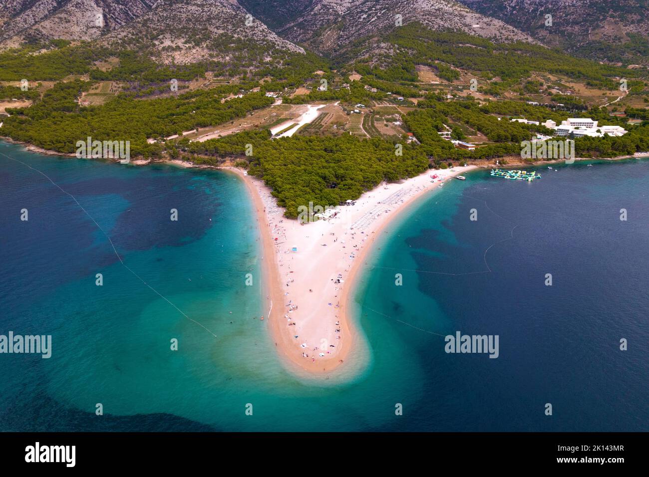 The Golden Horn Or Zlatni Rat Beach Near The Town Of Bol On The 
