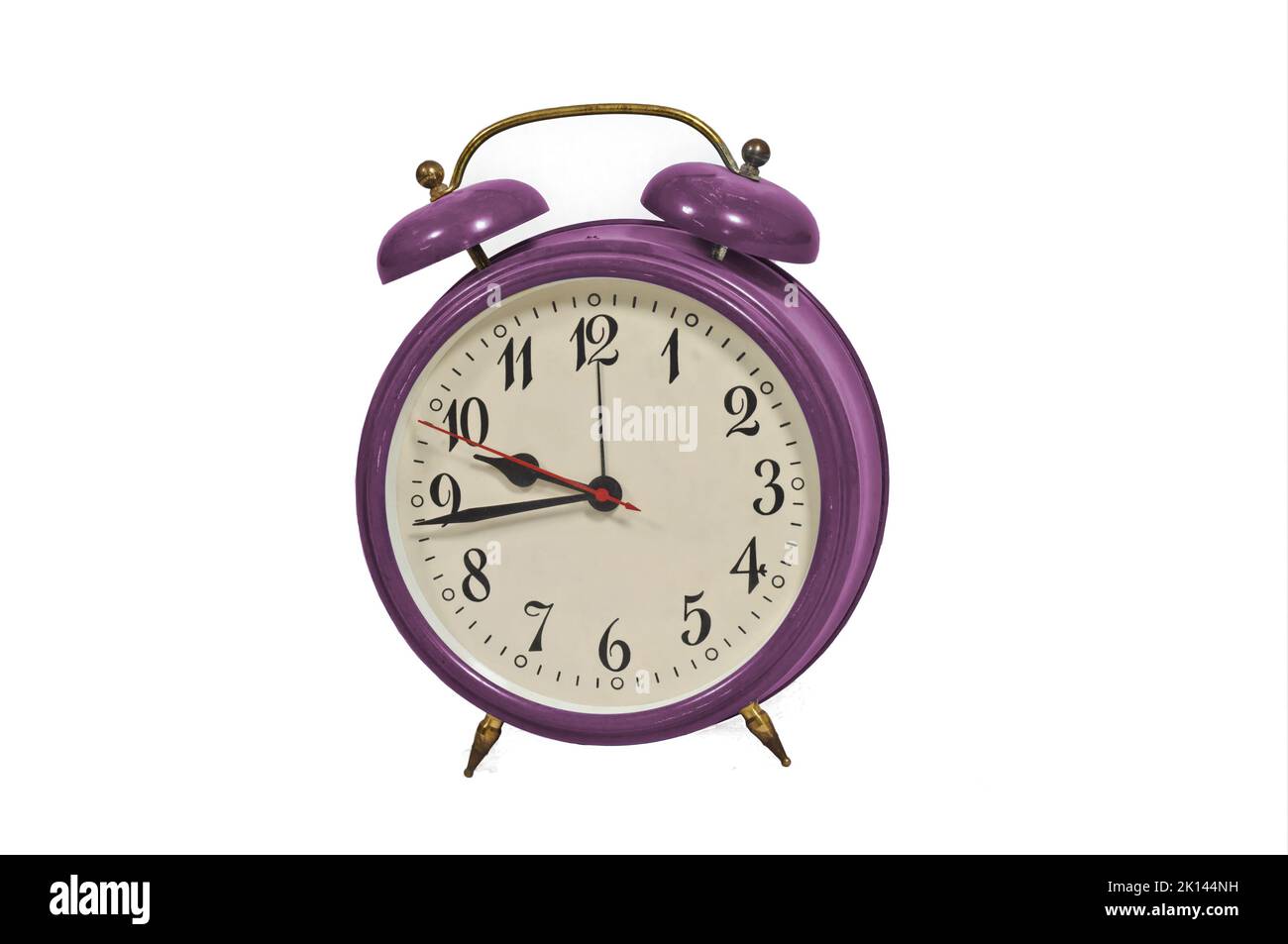Vintage clock isolated on white background Stock Photo - Alamy