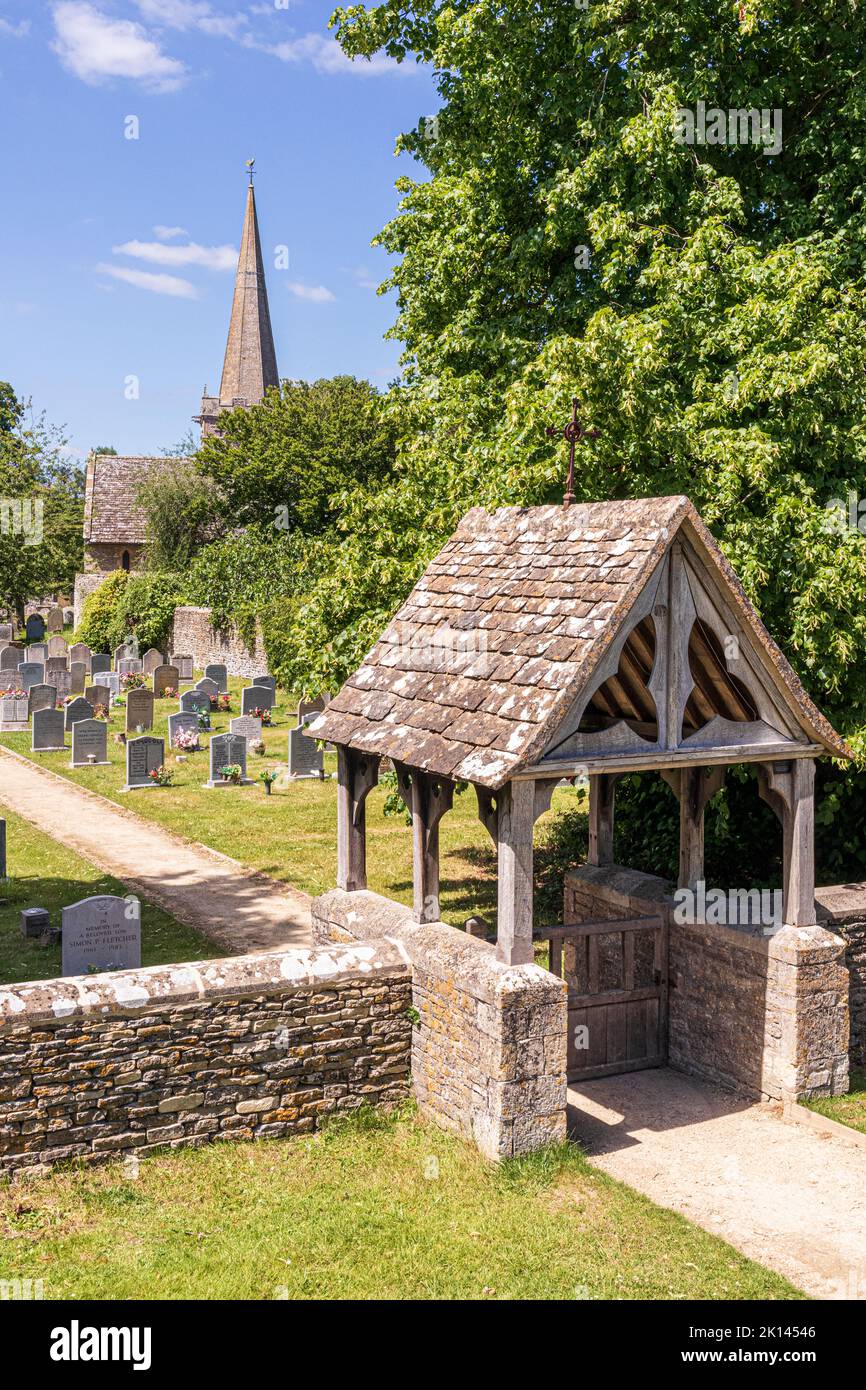 All Saints church in the Cotswold village of Down Ampney, Gloucestershire UK. Ralph Vaughan Williams was born in the Old Vicarage in 1872 Stock Photo