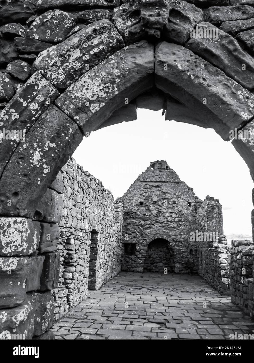 Within the Dramatic ruins of Dunnottar Castle Stock Photo