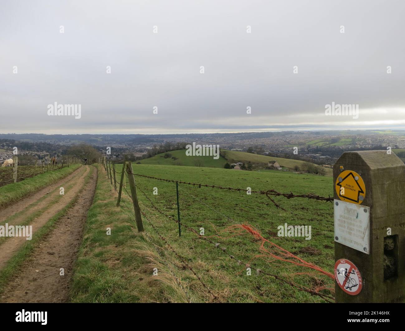 Cotswold Way long distance footpath National Trail. The Cotswolds AONB. South west England. UK