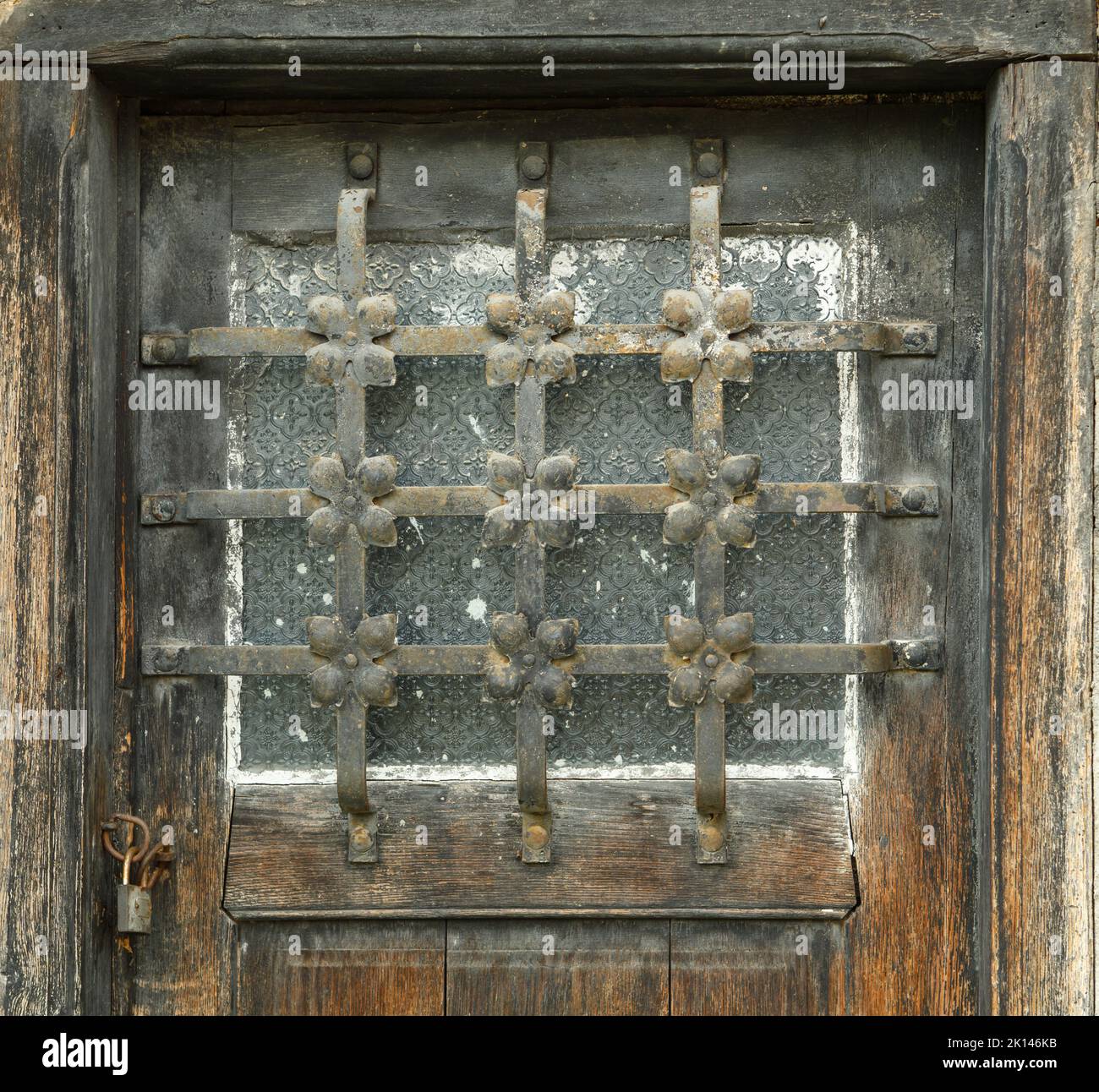 Wood and Wrought Iron Doors ( detail Stock Photo - Alamy