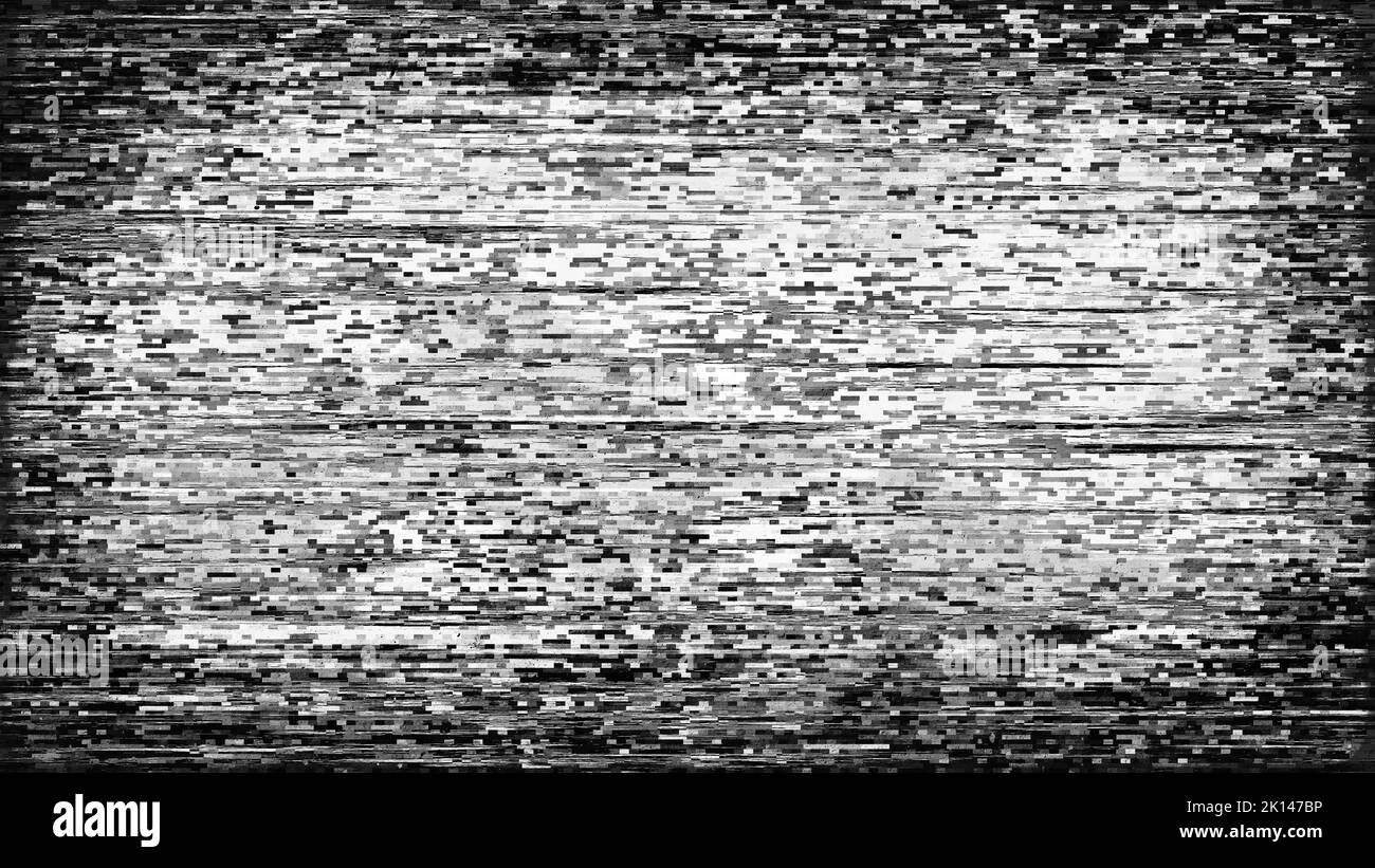 Vintage TV no signal transmission error static or VHS glitch