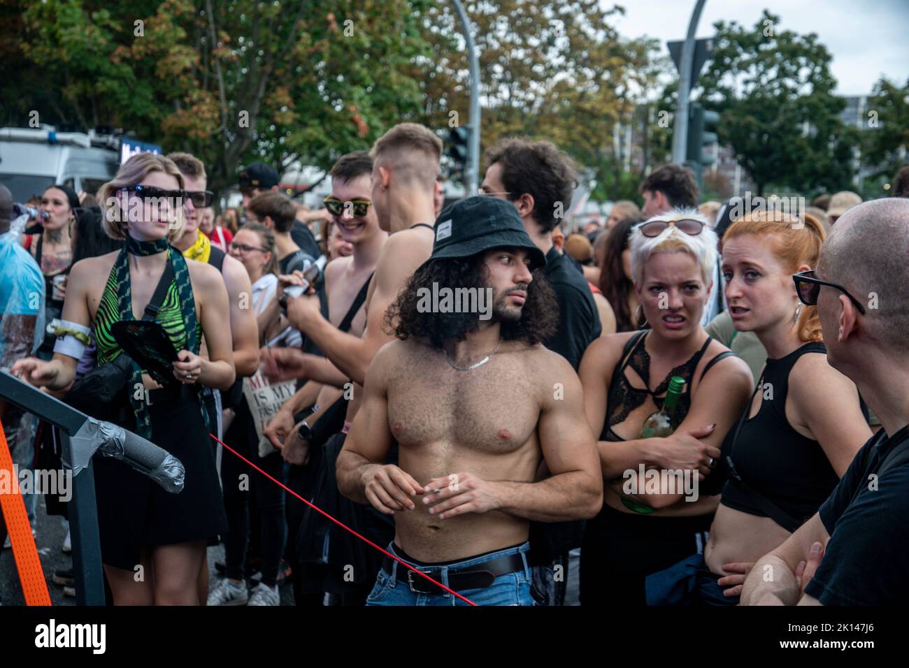 Zug der Liebe 2022, Techno Parade von Prenzlauer Berg bis Moritzplatz. Berlin, Deutschland Stock Photo