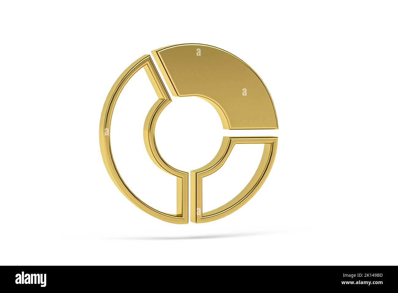 Golden 3d chart icon isolated on white background - 3D render Stock ...