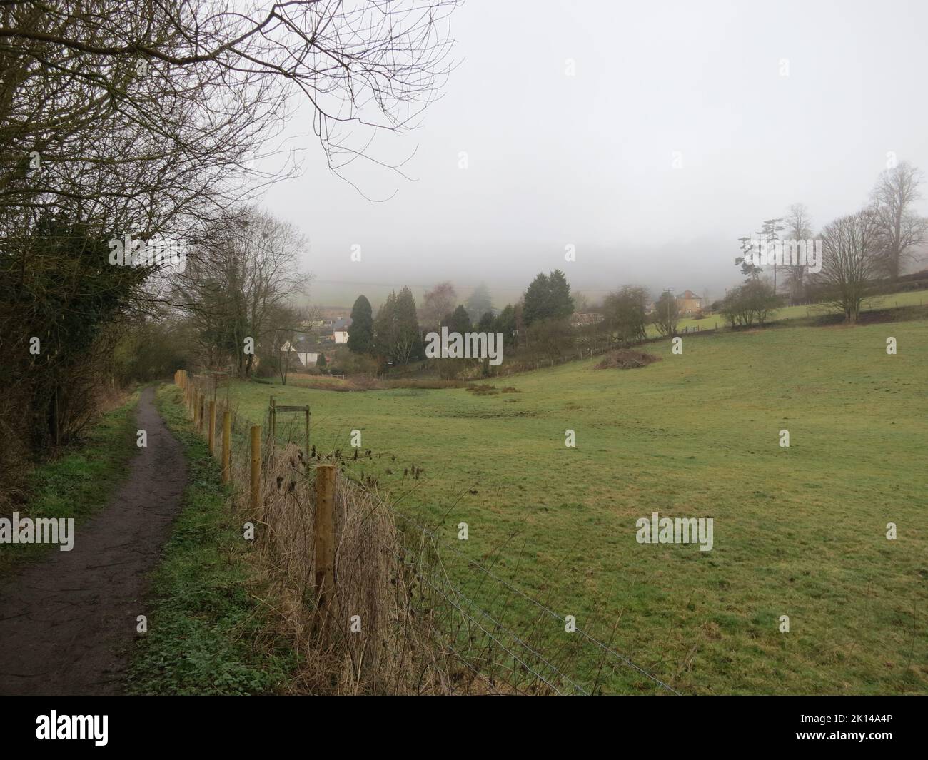 Cotswold Way long distance footpath National Trail. The Cotswolds AONB. South west England. UK