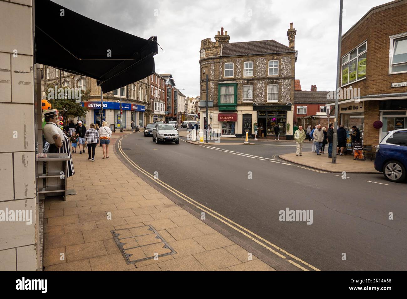 A view of Cromer High Street in Norfolk England Stock Photo