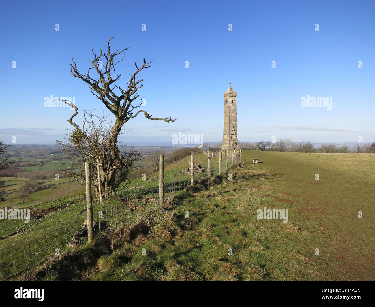 Cotswold Way long distance footpath National Trail. The Cotswolds AONB. South west England. UK