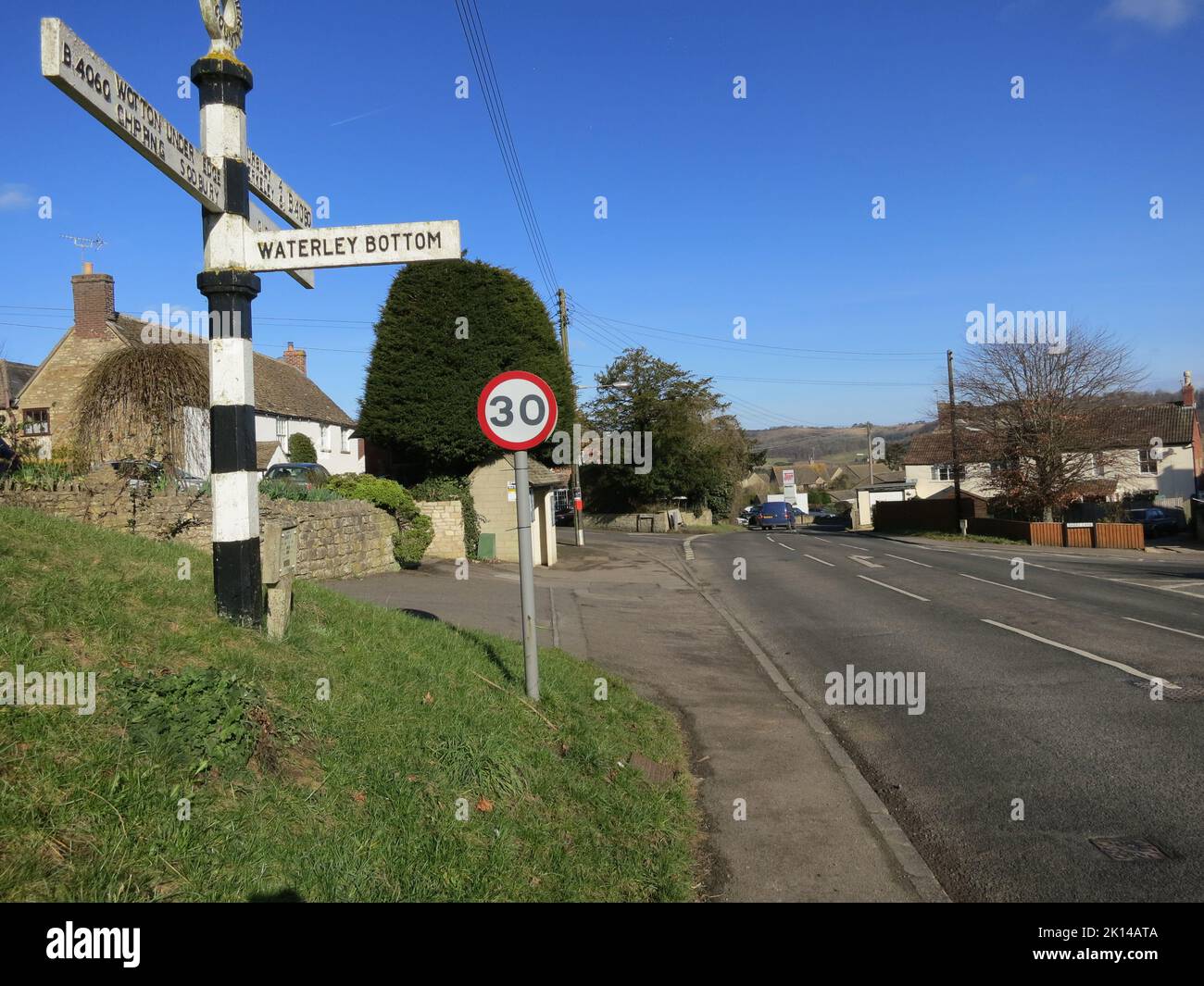 Cotswold Way long distance footpath National Trail. The Cotswolds AONB. South west England. UK