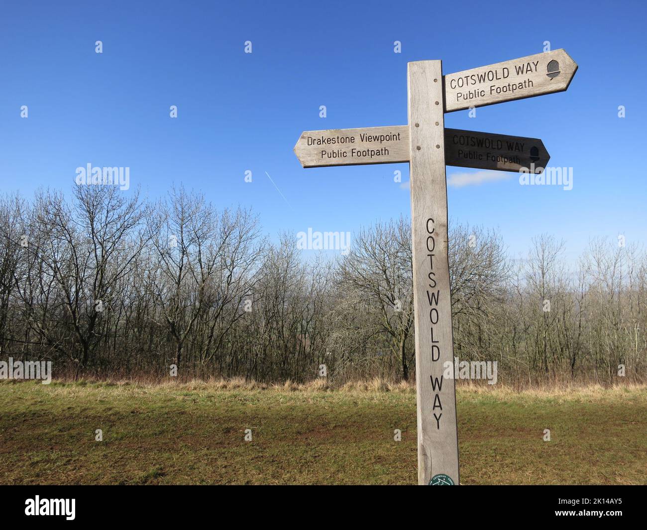 Cotswold Way long distance footpath National Trail. The Cotswolds AONB. South west England. UK