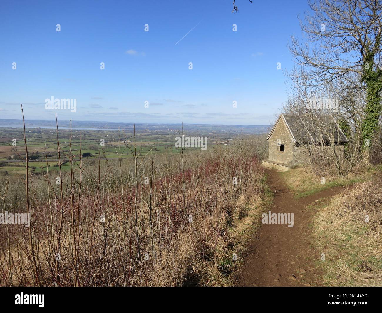 Cotswold Way long distance footpath National Trail. The Cotswolds AONB. South west England. UK