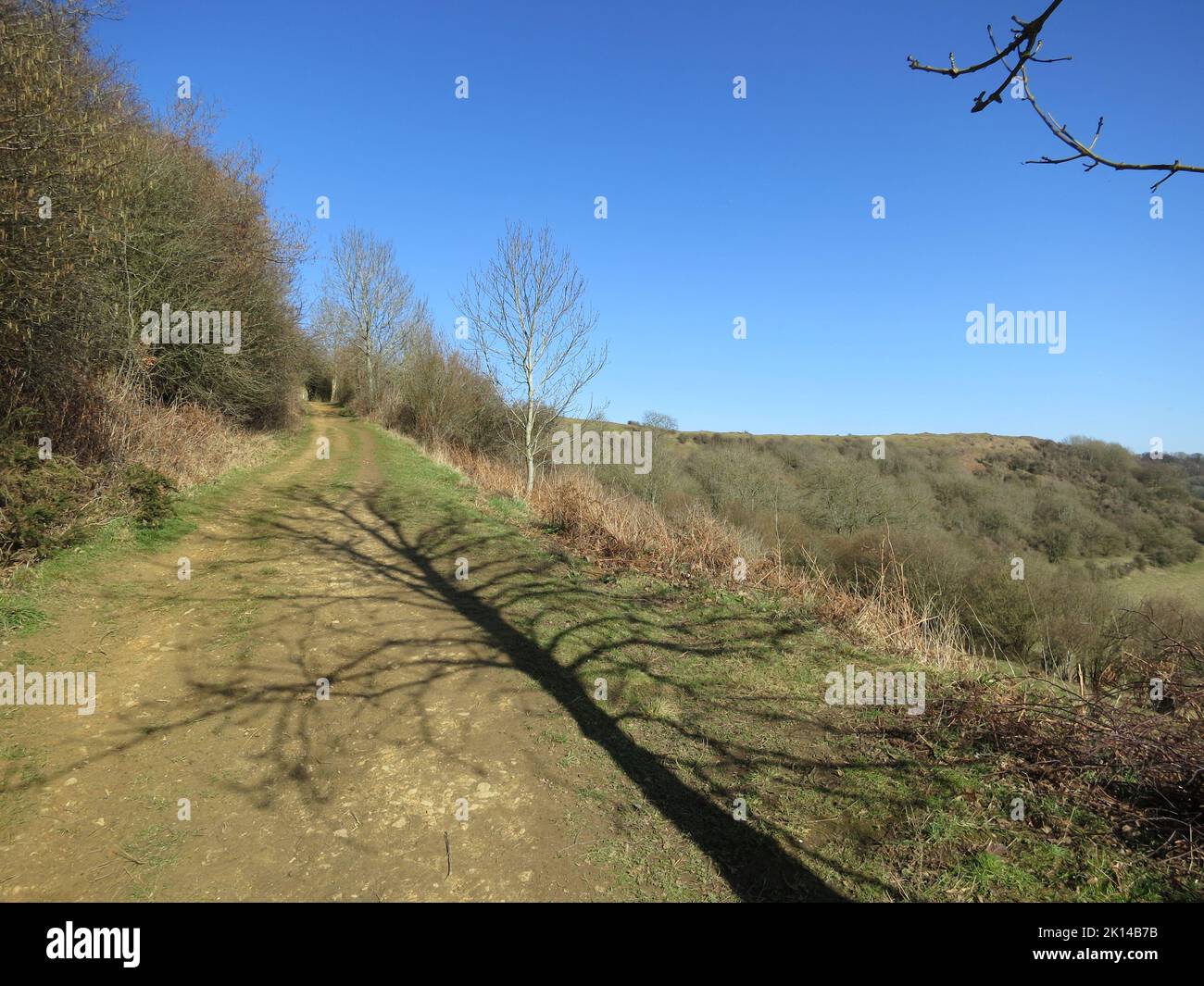 Cotswold Way long distance footpath National Trail. The Cotswolds AONB. South west England. UK