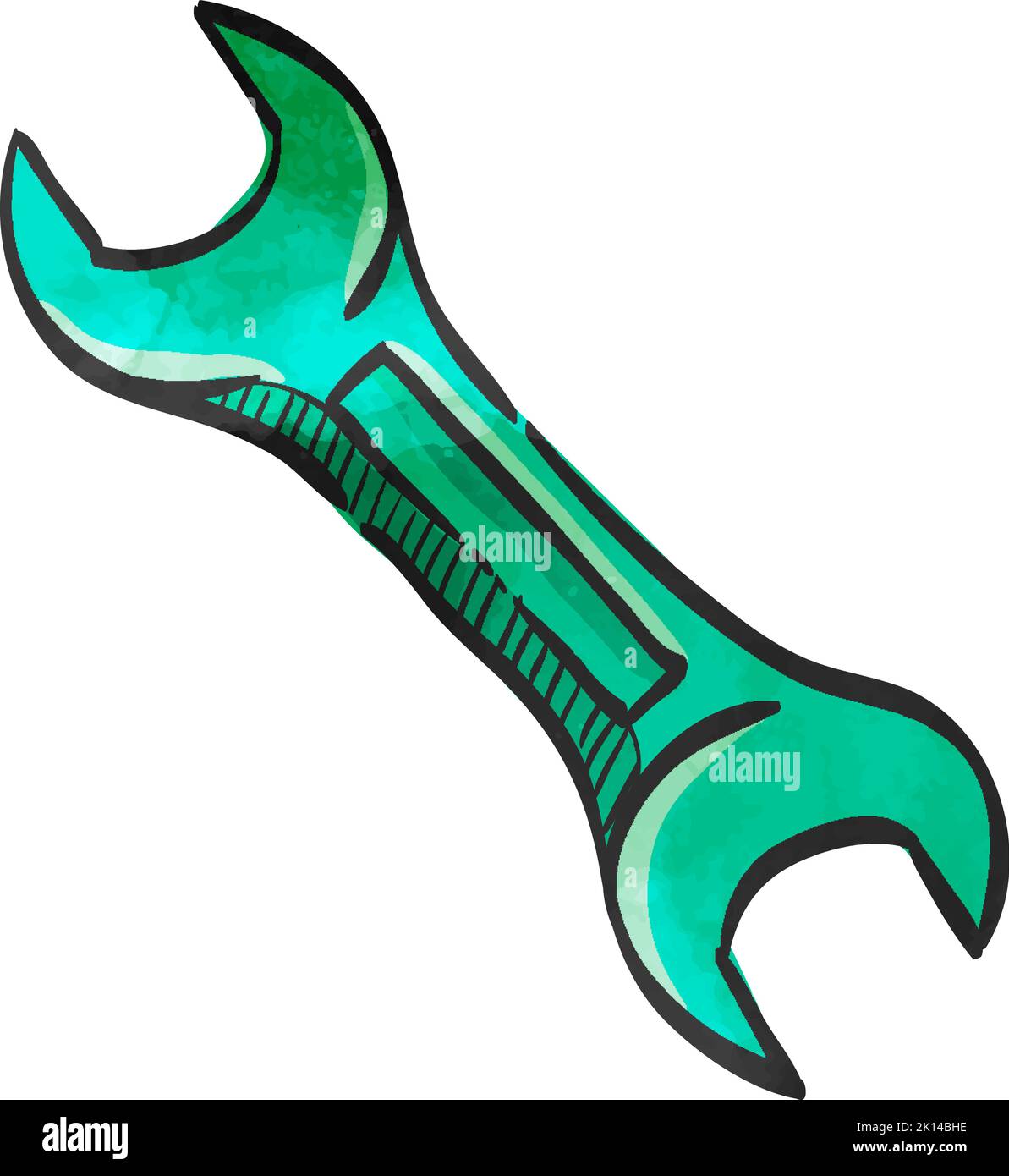 Bicycle tools icon in watercolor style. Stock Vector