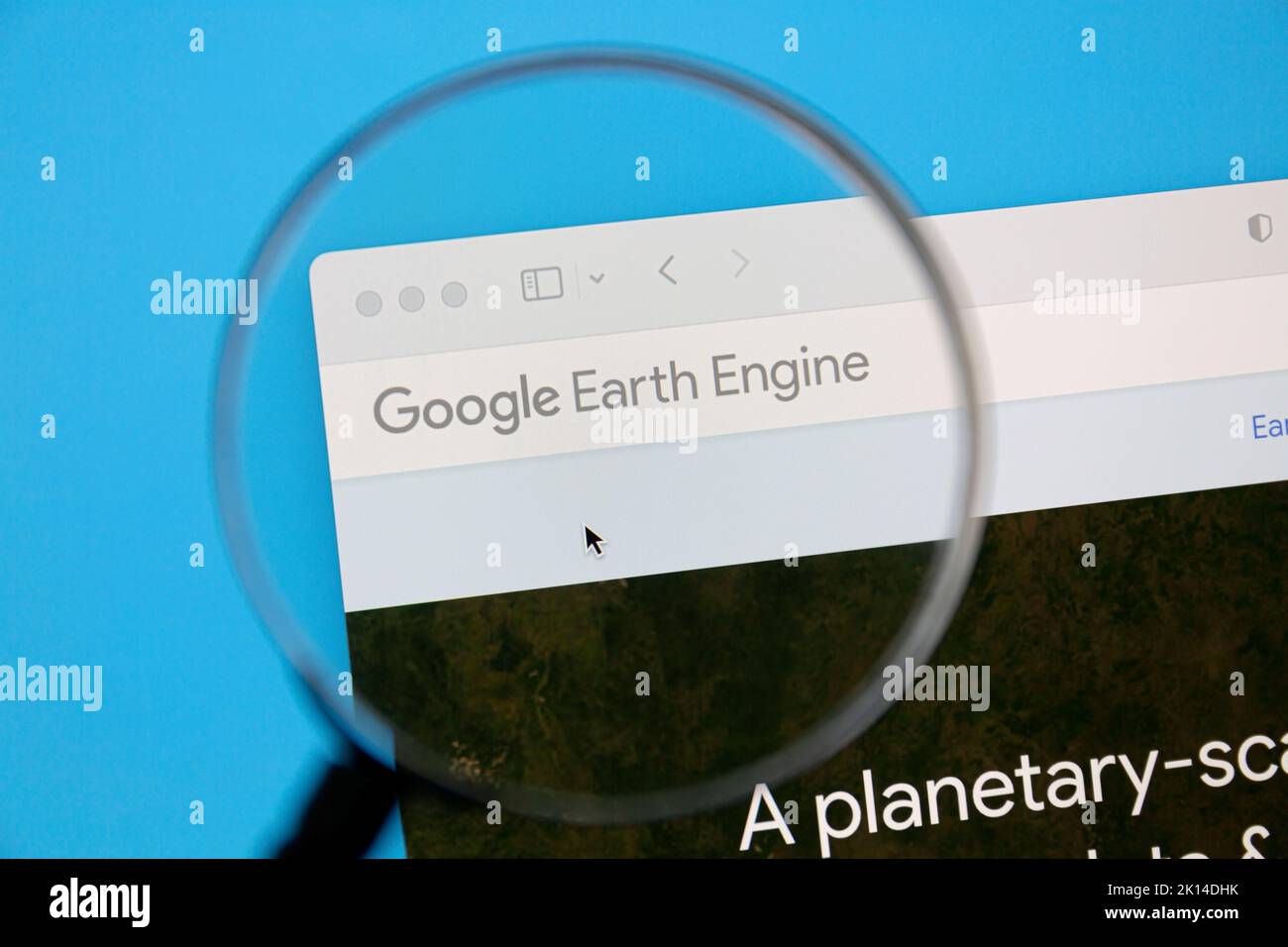 Ostersund, Sweden - June 28, 2022: Google Earth Engine website. Google Earth Engine is a geospatial processing service. Stock Photo