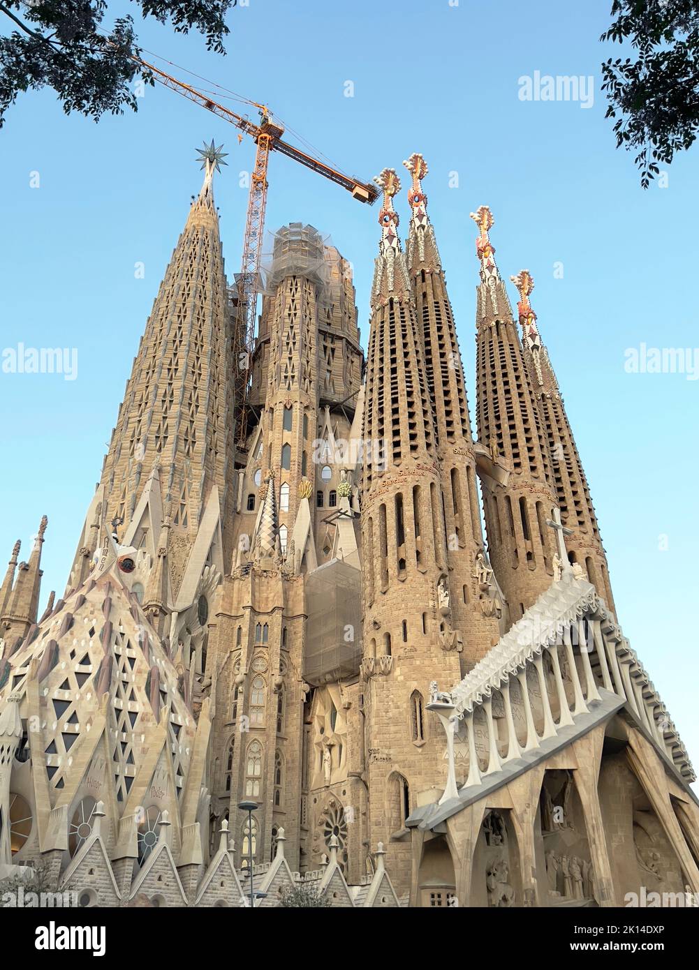 Barcelona, Spain - May 7, 2022. La Sagrada Familia. La Sagrada Familia is a large unfinished minor basilica in the Eixample district of Barcelona. Stock Photo