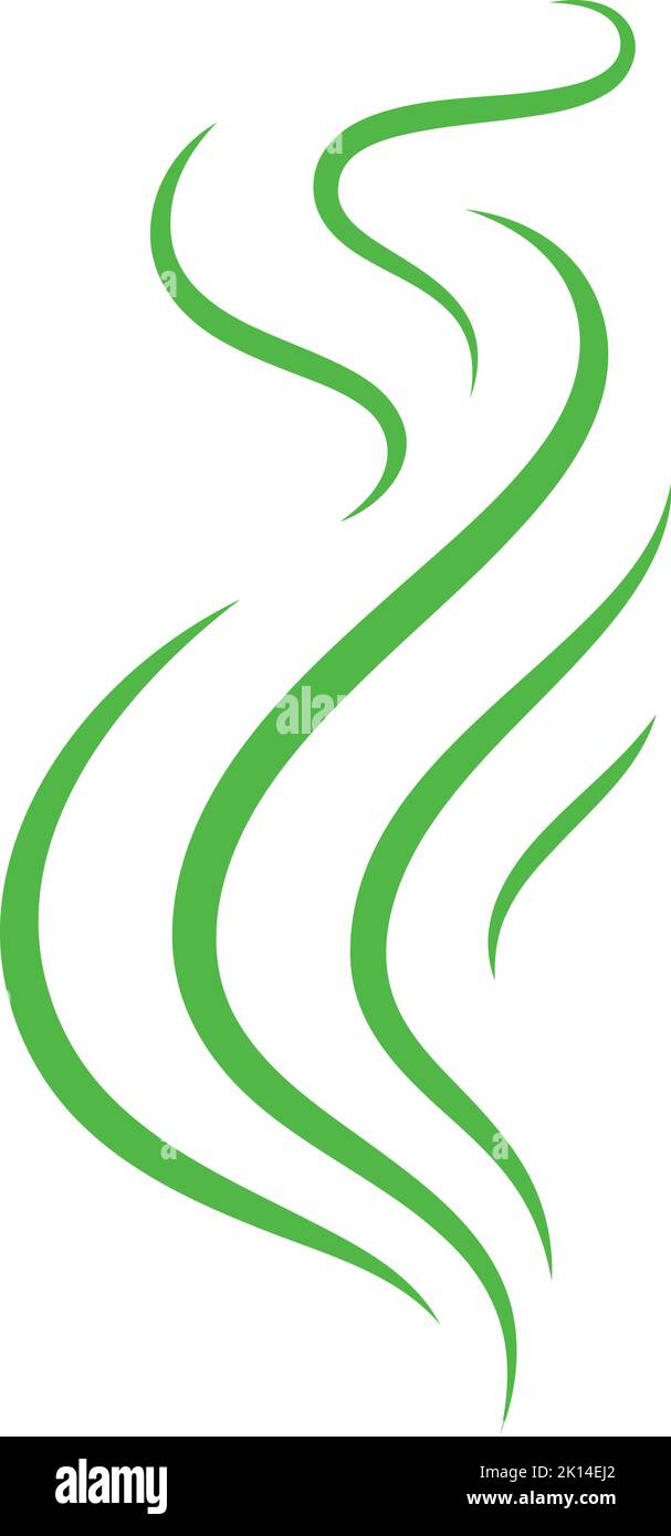 Green curved lines. Warm air stream icon Stock Vector Image & Art - Alamy