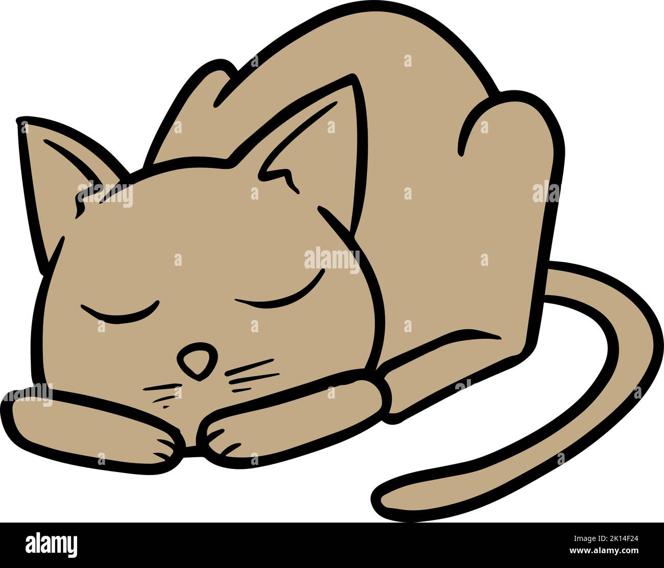 Color hand drawn sleeping cat Stock Vector Image & Art - Alamy