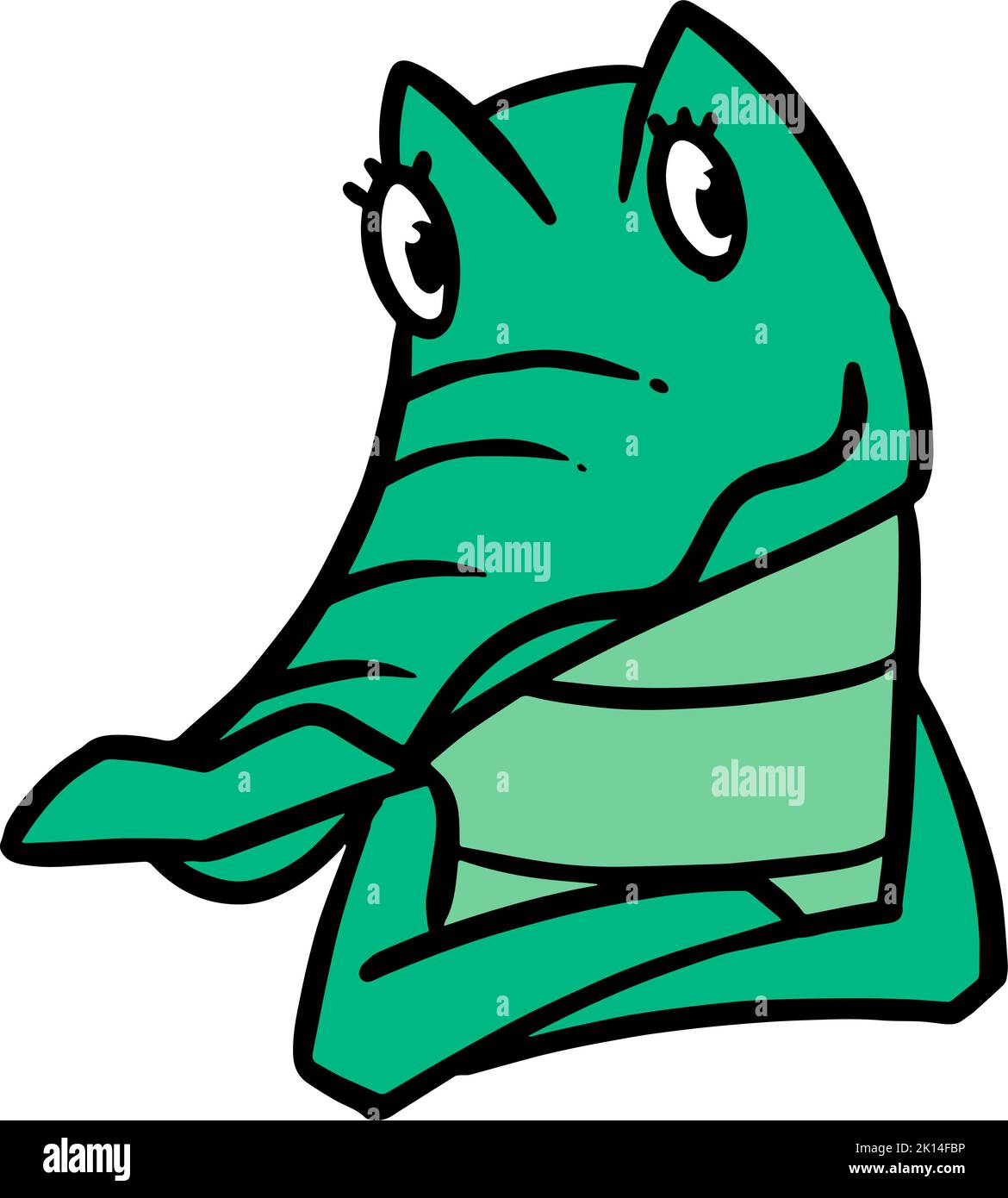 Color hand drawn female alligator cartoon character Stock Vector Image