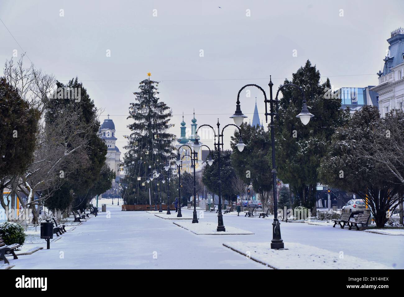 A grey winter day in Targu Mures Stock Photo