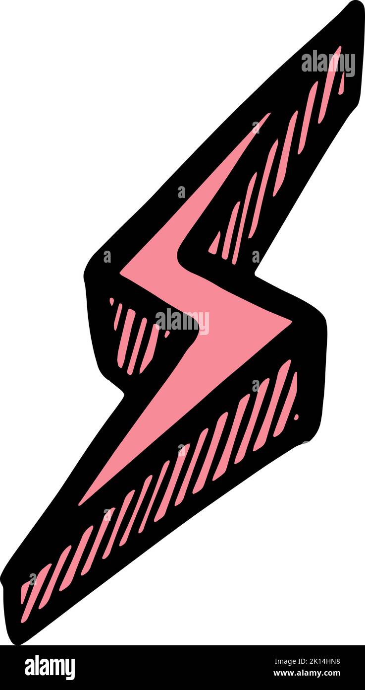 Color lightning thunder icon hand drawn Stock Vector Image & Art - Alamy