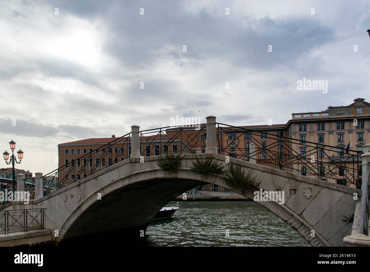 A pedestrian bridge in the city of Venice, Italy Stock Photo