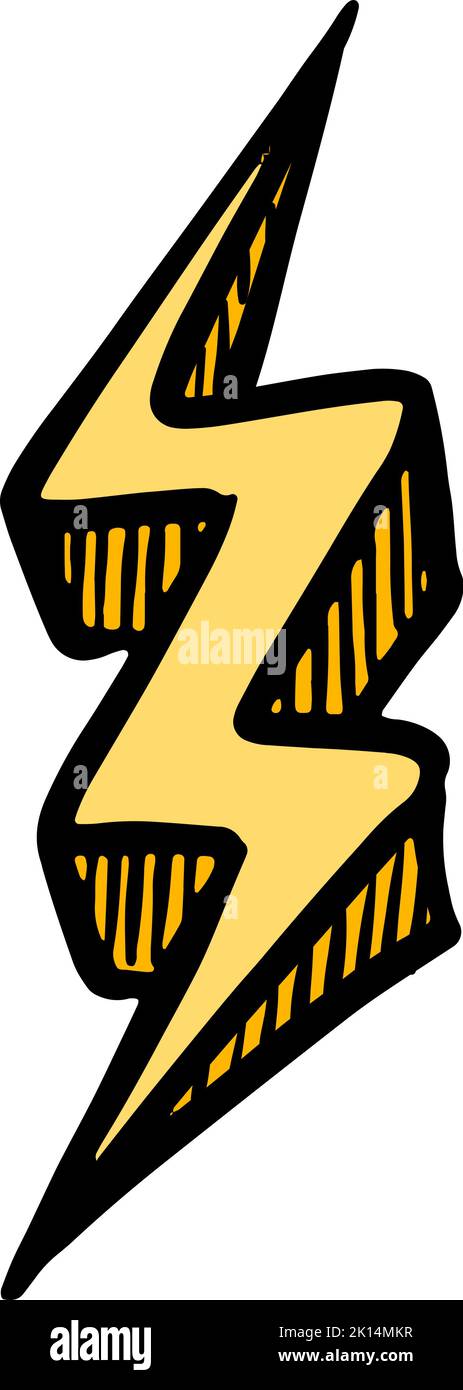 Color lightning thunder icon hand drawn Stock Vector Image & Art - Alamy