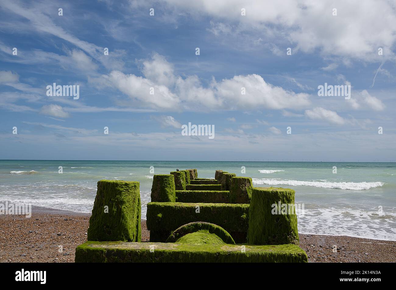 Sewage outfalls and beach pollution Stock Photo