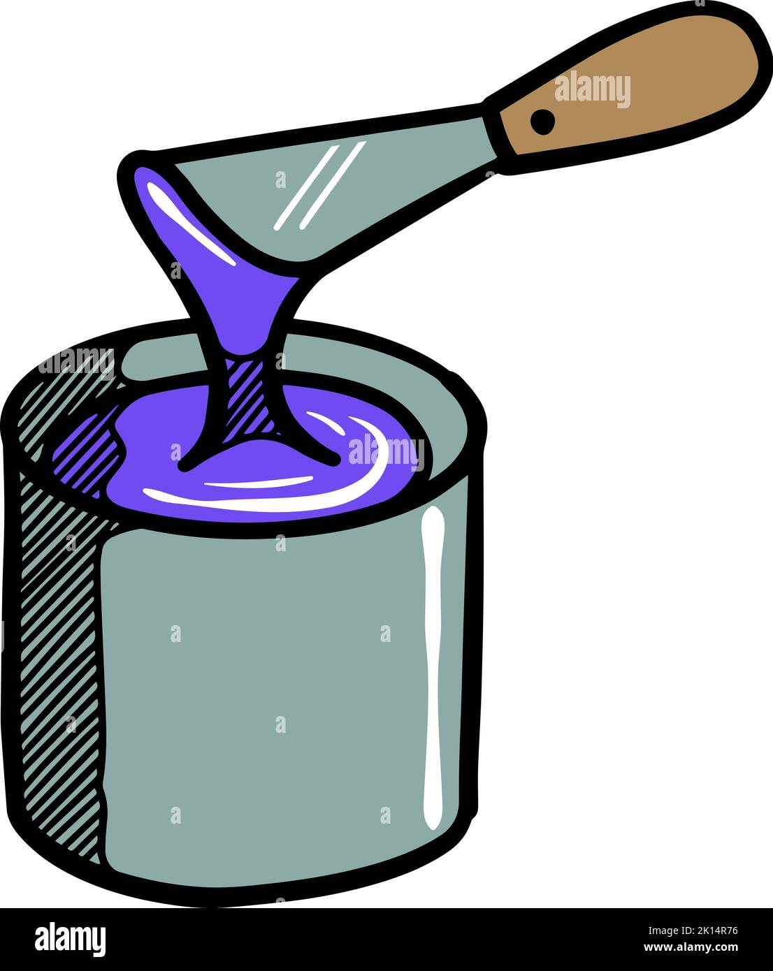 Color paint bucket icon hand drawn Stock Vector Image & Art - Alamy